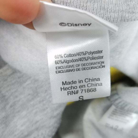 Disney Sweatshirt Small Mickey Mouse Heather Gray - Picture 8 of 8